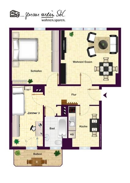 Der Kaßberg ruft! 3-Zimmer-Wohnung mit Balkon in bester Lage - Photo 3